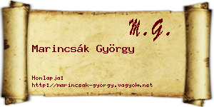 Marincsák György névjegykártya