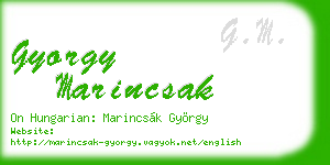 gyorgy marincsak business card